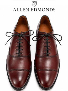 Allen Edmonds Park Avenue Burgundy Cap-Toe Oxford Dress Shoes 7.5D